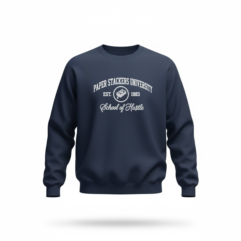 “Paper Stackers University” 8 oz Crewneck Sweatshirt