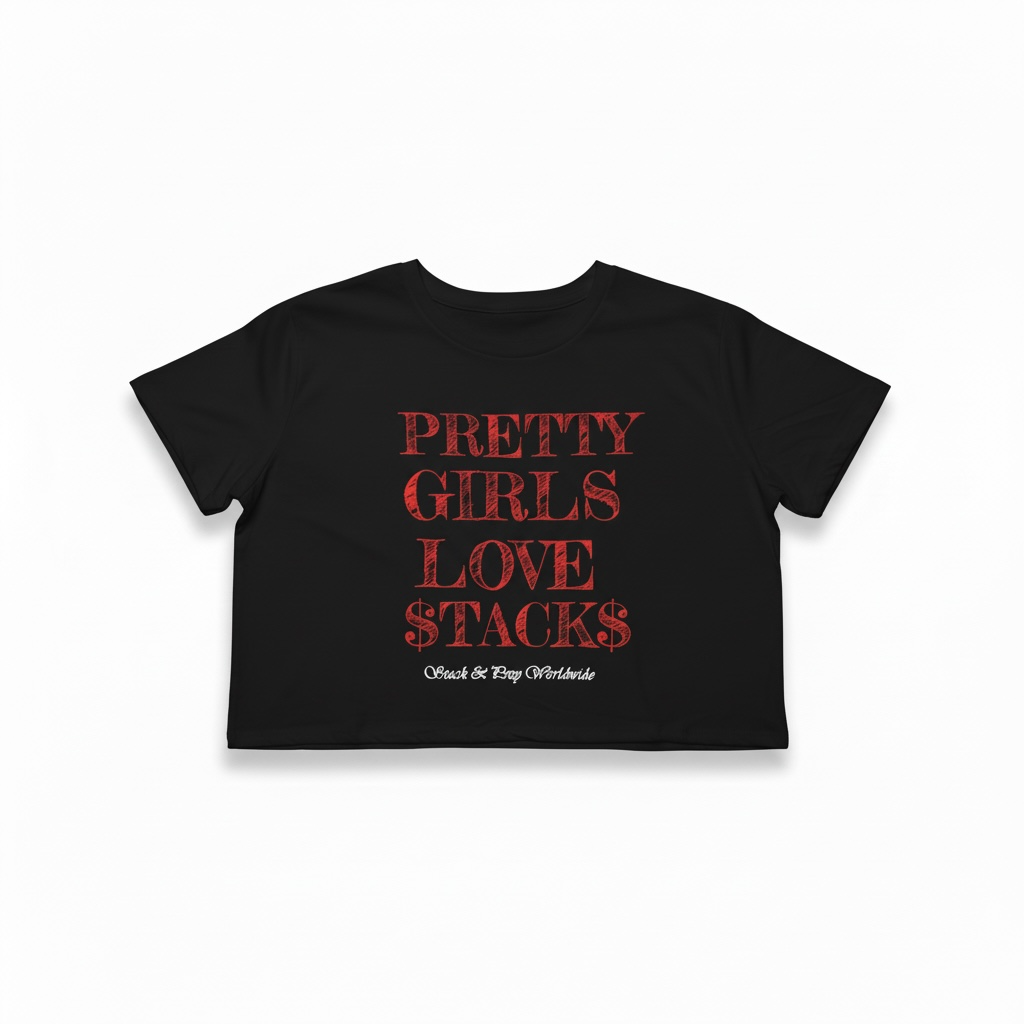 Pretty Girls Love Stacks Crop Tee
